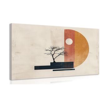 QUADRO SU TELA – JAPANDI ALBERO CON ELEMENTI ASTRATTI - JAPANDI QUADRI - STAMPE E QUADRI