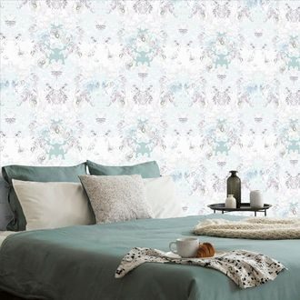 CARTA DA PARATI – FIORI VINTAGE - CARTA DA PARATI VINTAGE A RETRO - CARTA DA PARATI