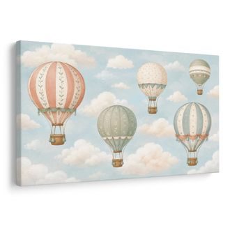 OBRAZ PASTELOWE BALONY W CHMURACH - DZIECIĘCE OBRAZY POJAZDY DROGOWE - OBRAZY
