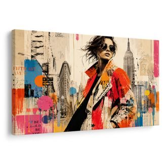 QUADRO SU TELA – MODA URBANA A NEW YORK - QUADRI DI DONNE - STAMPE E QUADRI