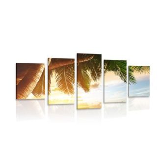 5-DÍLNÝ OBRAZ VÝCHOD SLUNCE NA KARIBSKÉ PLÁŽI - OBRAZY PŘÍRODY A KRAJINY - OBRAZY