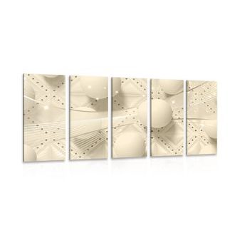 5-DÍLNÝ OBRAZ LUXUS V SÉPIOVÉ PROVEDENÍ - ČERNOBÍLÉ OBRAZY - OBRAZY