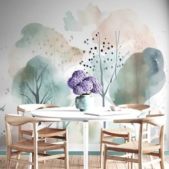 SELBSTKLEBENDE TAPETE ZARTER GEMALTER WALD - SELBSTKLEBENDE TAPETEN - TAPETEN