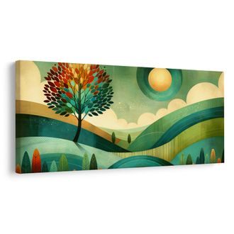 OBRAZ KRAJINA V TÓNECH PŘÍRODY - OBRAZY STROMY A LISTY - OBRAZY