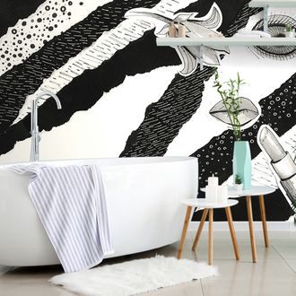 TAPETA ČERNOBÍLÁ MÓDNÍ IKONA - ČERNOBÍLÉ TAPETY - TAPETY