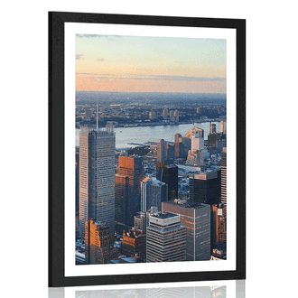 Plakat z passe-partout panorama Nowego Jorku