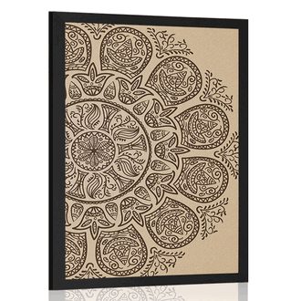 PLAKAT MANDALA Z ABSTRAKCYJNYM NATURALNYM WZOREM - FENG SHUI - PLAKATY