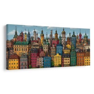 KÉP TÖRTÉNELMI VÁROSI ÉPÍTÉSZET - SZÍNES HÁZAK - KÉPEK