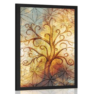 POSTER TREE WITH A FLOWER OF LIFE - FENG SHUI - POSTERS