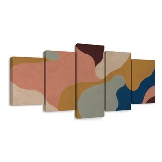 QUADRI 5 PEZZI – FORME ASTRATTE COLORATE - QUADRI FORME ASTRATTE - STAMPE E QUADRI