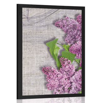 POSTER LILAC FLOWERS ON A CANVAS - FLOWERS - POSTERS