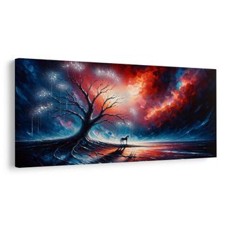 OBRAZ MYSTICKÝ STROM ŽIVOTA A KŮŇ - OBRAZY STROMY ŽIVOTA - PICTURES