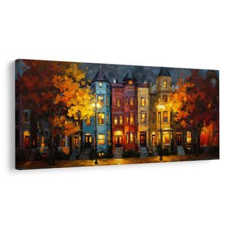 КАРТИНА НА ПЛАТНО – ВЕЧЕРНА ГРАДСКА СЦЕНА - КАРТИНИ - 🔥 ТОТАЛНА РАЗПРОДАЖБА
