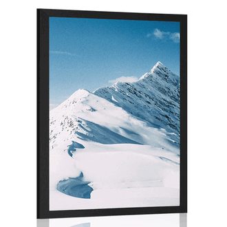 Plakát zasněžené pohoří