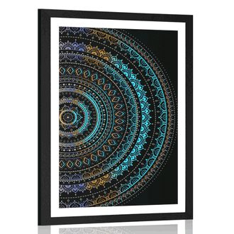 POSTER WITH MOUNT MANDALA WITH A SUN PATTERN - FENG SHUI - POSTERS