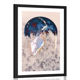 ПЛАКАТ С ПАСПАРТУ – ВЛЮБЕНА ДВОЙКА В ОБЯТИЯТА НА ГОРАТА - МОТИВИ ОТ НАШЕТО АТЕЛИЕ - ПЛАКАТИ