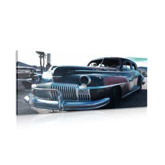 IMPRESSION SUR TOILE VOITURE DANS UNE CASSE - IMPRESSIONS SUR TOILE VINTAGE ET RÉTRO - IMPRESSION SUR TOILE