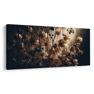 CANVAS SCHILDERIJ BRUINE GEDROOGDE BLOEMEN - SCHILDERIJEN - MEGA UITVERKOOP TOT 70% 🔥