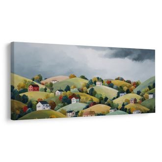 OBRAZ BAREVNÉ KOPCE POD MRAKY - BAREVNÉ DOMY - PICTURES