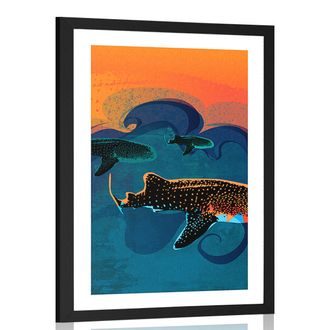 AFFICHE AVEC MONTURE MER PLEINE DE POISSONS - DE NOTRE ATELIER - AFFICHES