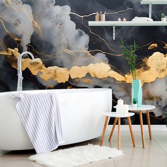 SELBSTKLEBENDE TAPETE IMITATION SCHWARZER MARMOR - TAPETEN - 🔥 TOTALAUSVERKAUF