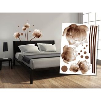 DECORATIVE WALL STICKERS BROWN ROSES - STICKERS