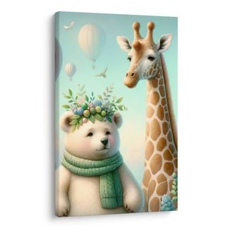 OBRAZ ZVÍŘÁTKA S BALONKY - OBRAZY DO DĚTSKÉHO POKOJE - OBRAZY