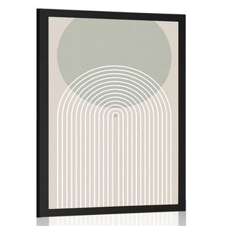 POSZTER KHAKI KÖR SZIVÁRVÁNNYAL MID-CENTURY. - MOTÍVUMOK A MŰHELYÜNKBŐL - POSZTEREK