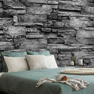 SELF ADHESIVE WALL MURAL GRAPHITE STONE WALL - SELF-ADHESIVE WALLPAPERS - WALLPAPERS