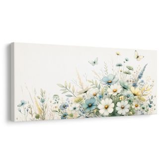 WANDBILD PASTELLFARBENE WILDBLUMEN - BILDER BLUMEN - BILDER