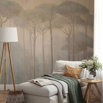 TAPET LINIȘTEA PĂDURII ÎN CEAȚĂ - TAPET PĂDURE - TAPETURI