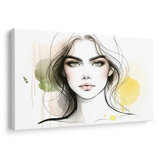 WANDBILD REIZVOLLES GESICHT MIT AQUARELL - WANDBILDER FRAUEN - BILDER