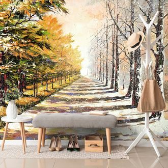 SELF ADHESIVE WALLPAPER AUTUMN AVENUE OF TREES - SELF-ADHESIVE WALLPAPERS - WALLPAPERS