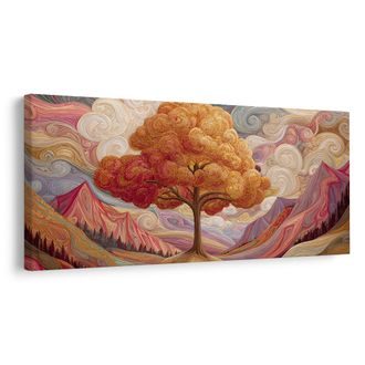 OBRAZ BAREVNÝ STROM ŽIVOTA S HORAMI - OBRAZY STROMY ŽIVOTA - OBRAZY