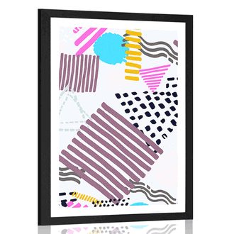 AFFICHE AVEC MONTURE MOTIF MEMPHIS POP-ART - POP ART - AFFICHES