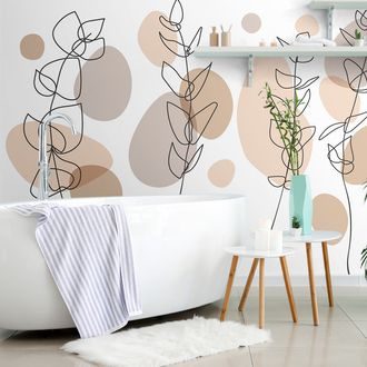 SELF ADHESIVE WALLPAPER DETAIL OF MINIMALIST PLANTS - SELF-ADHESIVE WALLPAPERS - WALLPAPERS