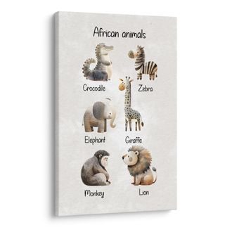OBRAZ AFRIČTÍ ZVÍŘECÍ KAMARÁDI - DĚTSKÉ OBRAZY ZVÍŘÁTKA - OBRAZY