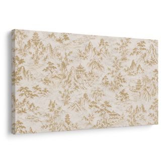 QUADRO SU TELA – DELICATO PAESAGGIO MONTANO ASIATICO - QUADRI FENG SHUI - STAMPE E QUADRI