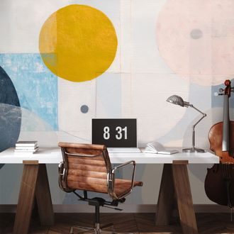 SAMOLEPIACA TAPETA PASTELOVÉ GEOMETRICKÉ KRUHY - ABSTRAKTNÉ TAPETY - TAPETY