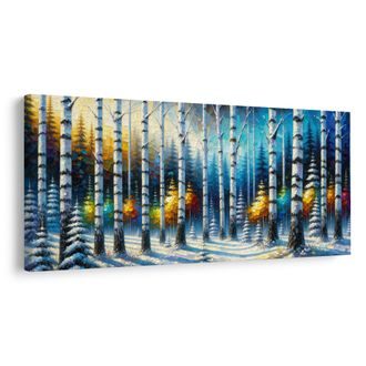 OBRAZ BŘEZOVÝ HÁJ ZA ÚSVITU - OBRAZY LES - OBRAZY