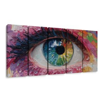 5-DÍLNÝ OBRAZ BAREVNÁ HARMONIE OKA - ABSTRAKTNÍ OBRAZY - OBRAZY