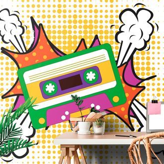 SELF ADHESIVE WALLPAPER CASSETTE MUSIC ICON - SELF-ADHESIVE WALLPAPERS - WALLPAPERS