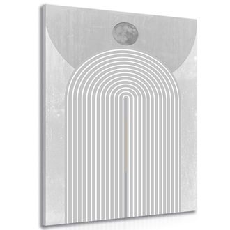 WANDBILD MODERNER GRAUER REGENBOGEN MID-CENTURY - ABSTRAKTE BILDER - BILDER