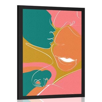 Poster Glückliches Paar in Pastellfarben