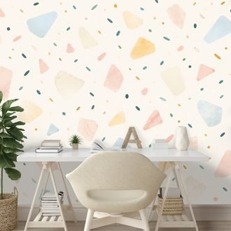 TAPÉTA PASZTELL TERRAZZO FORMÁK - TAPÉTÁK GYEREKEKNEK - TAPÉTÁK