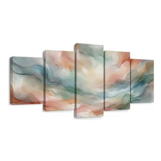 5-DÍLNÝ OBRAZ PASTELOVÁ KRAJINA SNŮ - ΑΦΗΡΗΜΈΝΟΙ ΠΊΝΑΚΕΣ ΖΩΓΡΑΦΙΚΉΣ - ΠΊΝΑΚΕΣ