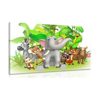 CANVAS PRINT JUNGLE ANIMALS - CHILDRENS PICTURES - PICTURES