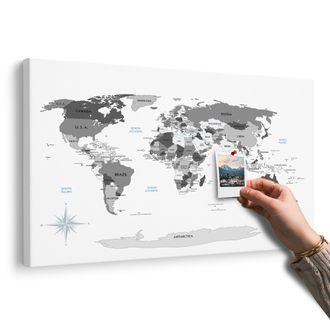 OBRAZ NA KORKU ČERNOBÍLÁ MAPA S MODRÝM KONTRASTEM - OBRAZY NA KORKU - OBRAZY