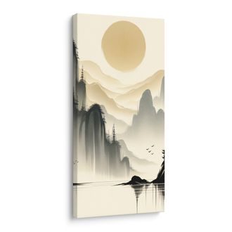 WANDBILD ZEN-MORGEN - BILDER VON BERGEN - BILDER