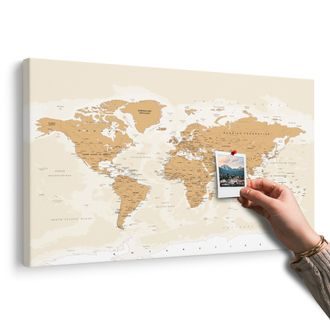 SLIKA NA PLUTU ZEMLJOVID SVIJETA S DAŠKOM VINTAGE - SLIKE NA PLUTU - SLIKE